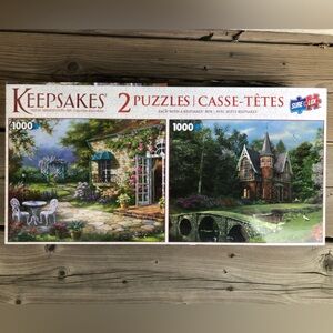 2-pack puzzle 1000 piece each, garden, cottage